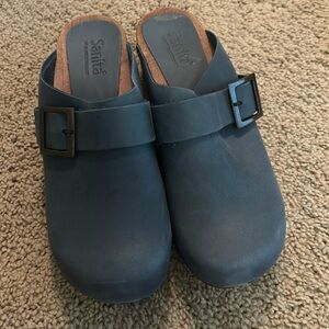 Sanita open back clogs blue
